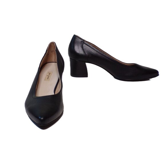 🆕 PAUL GREEN Yvette Pointed Toe Block Heel Pump Shoes Black 8 - Picture 6 of 13